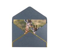 Youpo Biglietto di auguri stampato con due giraffe, biglietto di ringraziamento, biglietti con buste, da utilizzare per Natale, compleanno, San Valentino, feste, inviti per tutte le occasioni