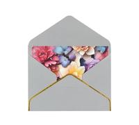 Youpo Biglietto di auguri stampato con fiori colorati, biglietto di ringraziamento, biglietti con buste, da utilizzare per Natale, compleanno, San Valentino, feste, inviti, tutte le occasioni