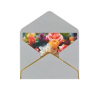 Youpo Biglietto di auguri stampato con fiori colorati, biglietto di ringraziamento, biglietti con buste, da utilizzare per Natale, compleanno, San Valentino, feste, inviti, tutte le occasioni