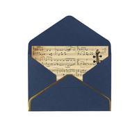 Youpo Biglietto di auguri stampato con note musicali su carta vecchia, biglietto di ringraziamento, biglietti con buste, da utilizzare per Natale, compleanno, San Valentino, feste, inviti per tutte le