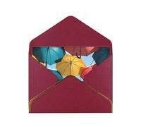 Youpo Biglietto di auguri stampato con ombrelli colorati, biglietto di ringraziamento, biglietti con buste, da utilizzare per Natale, compleanno, San Valentino, feste, inviti per tutte le occasioni