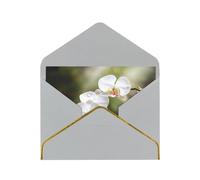 Youpo Biglietto di auguri stampato con orchidea bianca nello stagno, biglietto di ringraziamento, biglietti con buste, da utilizzare per Natale, compleanno, San Valentino, feste, inviti per tutte le