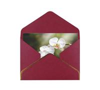 Youpo Biglietto di auguri stampato con orchidea bianca nello stagno, biglietto di ringraziamento, biglietti con buste, da utilizzare per Natale, compleanno, San Valentino, feste, inviti per tutte le
