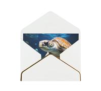 Youpo Biglietto di auguri stampato con tartaruga marina, delfino e pesce, biglietto di ringraziamento, biglietti con buste, da utilizzare per Natale, compleanno, San Valentino, feste, inviti, tutte le