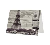Youpo Biglietto di auguri stampato con torre e auto, biglietto di ringraziamento, biglietti con buste, da utilizzare per Natale, compleanno, San Valentino, feste, inviti, tutte le occasioni