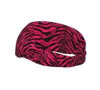 YoupO Fasce per capelli, motivo zebrato, tigre, leopardo, rosa, con stampa, per corsa, fitness, yoga, ciclismo, traspirante, colore nero, 10906