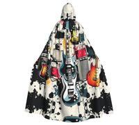 YoupO Mantello con cappuccio stampato con motivo musicale rock, mantello per adulti con cappuccio, mantello per uomini e donne, mantello con cappuccio per Halloween, feste di Natale, costumi cosplay