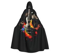 YoupO Mantello con cappuccio stampato con musica rock, mantello per adulti con cappuccio per uomini e donne, mantello con cappuccio per Halloween, feste di Natale, costumi cosplay