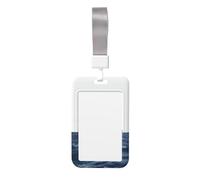 YoupO Porta badge con stampa a coda di balena nel mare, porta badge per cordino, per ufficio, scuola, carte di credito, chiavi di prossimità, patenti di guida e abbonamenti, bianco