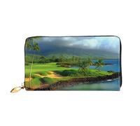 YoupO Scenic Hawaii Golf Tropical Wallet per le donne borsa in pelle con cerniera portamonete tasche moda borsa borsa, Nero , Taglia unica