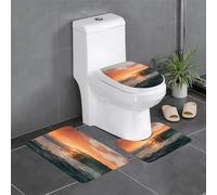 Youpo Set di tappeti da bagno 3 pezzi tappeto da bagno con onde del mare all'alba tappetini da bagno decorazione da bagno accessori