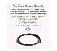Your Always Charm Hug from Heaven Bracciale da donna Morse Code Bracciale regolabile Inspirational Bracelet Until We Meet Again Morse Code Bracciale, Zinco, Nessuna pietra preziosa