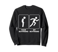 Your Boyfriend vs My Boyfriend Funny Marathon Running Design Felpa
