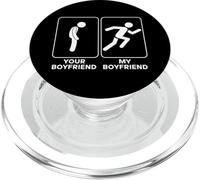 Your Boyfriend vs My Boyfriend Funny Marathon Running Design PopSockets PopGrip per MagSafe