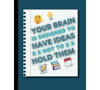 Your Brain Is Designed To Have Ideas Not Hold Them Notebook: Inspirational Quote Notebook For Men | Journal | Plain College Ruled