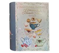 your castle Barattolo in latta a forma di libro Afternoon Tea Book, grande contenitore decorativo retrò, grande, 24,5 x 21 x 9 cm, vol.: 3 l