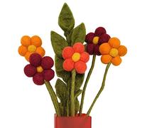 Your Castle Bouquet di 5 Fiori in Feltro Fatti a Mano e 1 Asto, Commercio Equo, Decorazione Sostenibile, Fiori Artificiali Realistici, Tessili, Set di Stoffa