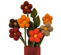 Your Castle Bouquet di 7 Fiori in Feltro Fatti a Mano e 1 Ast, Commercio Equo, Decorazione Sostenibile, Fiori Artificiali Realistici, Tessili, Set di Stoffa
