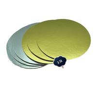 your castle Cake Board, set di basi per torte in oro e argento in cartone, spessore 3 mm, in varie quantità per servire, trasportare e impilare torte e crostate