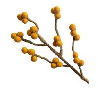 Your Castle Ramo con bacche giallo scuro in feltro con stelo flessibile, circa 30 cm, fiori decorativi fatti a mano per creazioni personalizzate, regalo sostenibile, commercio equo e solidale, fiori