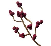 Your Castle Ramo con bacche rosse scure in feltro con stelo flessibile, circa 30 cm, fiori decorativi fatti a mano per creazioni personalizzate, regalo sostenibile, commercio equo e solidale, fiori