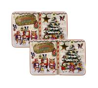 your castle Set da 2 Scatole di latta piccola scatola rettangolare Xmas Melody per biscotti, scatola decorativa per biscotti di Natale, cioccolatini e praline, contenitori per alimenti, Volume: 400 ml