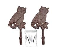your castle Set di 2 ganci decorativi da parete in ghisa, motivo: uccelli, 18 x 8 cm