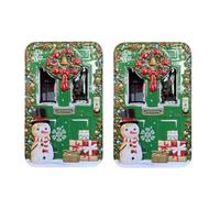 your castle Set di 2 scatole decorative per biscotti, piccole scatole da porta con finestra, verde, per biscotti natalizi, cioccolatini, conservazione, ca. 15 x 9 x 4,5 cm, capacità: 500 ml