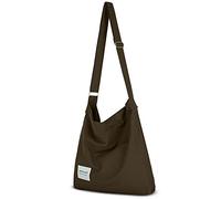 YOUR COZY Borsa a tracolla da donna retrò di grandi dimensioni in cotone, borsa a tracolla casual per shopping e viaggi, cioccolato, Large