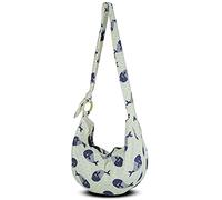 Your Cozy - Borsa a tracolla da donna, stile hippie, materiale in cotone, color balena, 44,5 x 24,1 x 8,9 cm