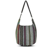 Your Cozy Hobo - Borsa a tracolla da donna, realizzata a mano, con tracolla regolabile, Tribù-02, Taglia unica