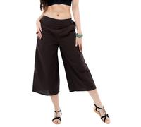 YOUR COZY Pantaloni culottes da donna in cotone, gamba larga, con elastico in vita e tasche, comodi pantaloni estivi, cioccolato, XL
