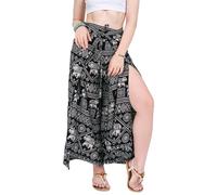 Your Cozy Pantaloni da Donna a Gamba Larga per Yoga Lounge Hippie Harem Flowy Pantaloni Regolabili in Vita 27-35 Pollici., Elefante Nero, M