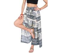 Your Cozy Pantaloni da Donna a Gamba Larga per Yoga Lounge, Hippie, Harem Flowy, Vita Regolabile, Taglia 67-35 Pollici, Bianco, M