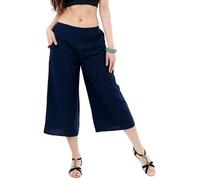 YOUR COZY Pantaloni da donna, stile casual, in cotone, con elastico in vita, ammorbidire e comodi, Marina Militare, M