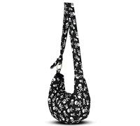 Your Cozy Women's Crossbody Handbags Hippie bag Boho Hobo Bags for Women Shoulder Sling Bag Hippie Tote Bag Handmade Cotton Hippie Purse with Adjustable Strap (White Skull)