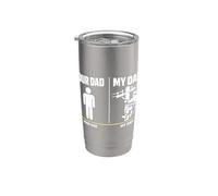 Your Dad My Dad Lineman Electrician Electrical Lineworker Bicchiere termico in acciaio inox doppia parete
