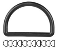 Your Day Mate Anelli a D in plastica dura, 12 pezzi, per fettucce larghe 51 mm, in nero, anello spesso 5,5 mm, anello a D senza apertura, anello semicircolare in plastica ABS