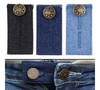 Your Day Mate Estensore per Jeans, Pantaloni, Abiti e Gonne, 3 pz, 1 Pezzo in Blu, Blu Scuro e Nero, Allarga Pantaloni Fino a 5 cm (2"), Estensione per Cintura in Vita per Jeans
