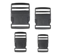 Your Day Mate Fibbie a pressione per cinghie in nastro, misura 32 mm, 2 pezzi, in nero, in plastica dura, fibbia a pressione con chiusura a scatto, fibbia di ricambio, fibbia di riparazione
