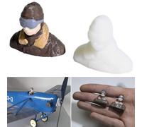 Your Day Mate Figura del pilota di aeroplano, 23 x 23 x 13 mm, 1,8 grammi, per slow flyer, figura del pilota in plastica, non dipinta, aeromodello per equipaggio, accessori per aeromodelli