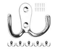 Your Day Mate Ganci da avvitare, 6 pezzi, in argento, esterno 54 x 40 x 15 mm, gancio doppio incl. viti per legno, ganci per cappotti per porte, bagni, cucine, corridoi, ganci in metallo fai da te