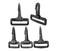 Your Day Mate Moschettone per tracolla, 4 pezzi, per larghezza tracolla 32 mm, nero, in plastica dura, fibbia a scaletta con gancio, tasca per tracolla con moschettone di ricambio