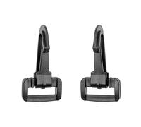 Your Day Mate Moschettone per tracolla, 4 pezzi, per larghezza tracolla 38 mm, nero, in plastica dura, fibbia a scaletta con gancio, tasca per tracolla con moschettone di ricambio