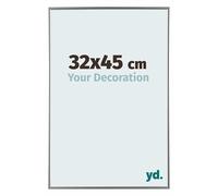 Your Decoration - Cornice 32x45 cm - Argento Lucente - Cornice Decorativa Parete in Plastica con Vetro in acryl - Antiriflesso - 32x45 Cornice - Evry