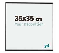 Your Decoration - Cornice 35x35 cm - Nero Lucente - Cornice Decorativa Parete in Plastica con Vetro in acryl - Antiriflesso - 35x35 Cornice - Evry