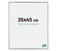 Your Decoration - Cornice 35x45 cm - Argento Lucente - Cornice Decorativa Parete in Plastica con Vetro in acryl - Antiriflesso - 35x45 Cornice - Evry