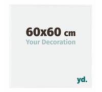 Your Decoration - Cornice 60x60 cm - Bianco Lucente - Cornice Decorativa Parete in Plastica con Vetro in acryl - Antiriflesso - 60x60 Cornice - Evry