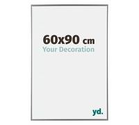 Your Decoration - Cornice 60x90 cm - Argento Lucente - Cornice Decorativa Parete in Plastica con Vetro in acryl - Antiriflesso - 60x90 Cornice - Evry