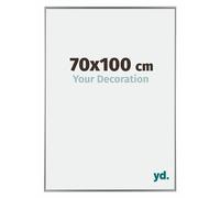 Your Decoration - Cornice 70x100 cm - Argento Lucente - Cornice Decorativa Parete in Plastica con Vetro in acryl - Antiriflesso - 70x100 Cornice - Evry